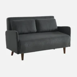 sweeek Divano letto in velluto a coste con gambe in legno, 2 posti