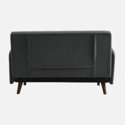 sweeek Divano letto in velluto a coste con gambe in legno, 2 posti
