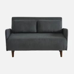 sweeek Divano letto in velluto a coste con gambe in legno, 2 posti