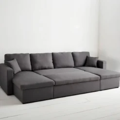 Divano letto panoramico in tessuto, 4 posti