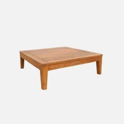 sweeek Divano modulare da giardino con tavolino in legno di acacia, 1 posto