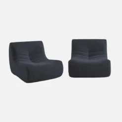 Divano modulare tessuto effetto alpaca, 2 posti