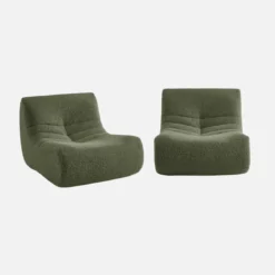 Divano modulare tessuto effetto alpaca, 2 posti