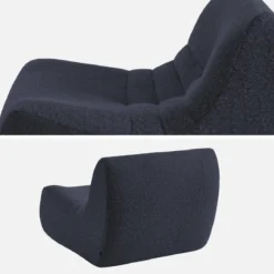 Divano modulare tessuto effetto alpaca, 3 posti