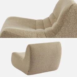 Divano modulare tessuto effetto alpaca, 3 posti