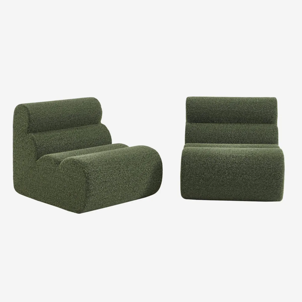sweeek Divano modulare tessuto effetto alpaca, 2 posti