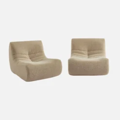 sweeek Divano modulare tessuto effetto alpaca, 2 posti