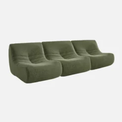 sweeek Divano modulare tessuto effetto alpaca, 3 posti