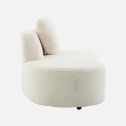 sweeek Divano organico a forma di virgola in bouclé, 2–3 posti