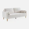 sweeek Divano stile scandinavo in legno e bouclé, 3 posti