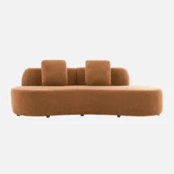 sweeek Divano virgola organico in bouclé, 3 posti