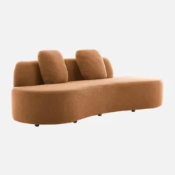 sweeek Divano virgola organico in bouclé, 3 posti