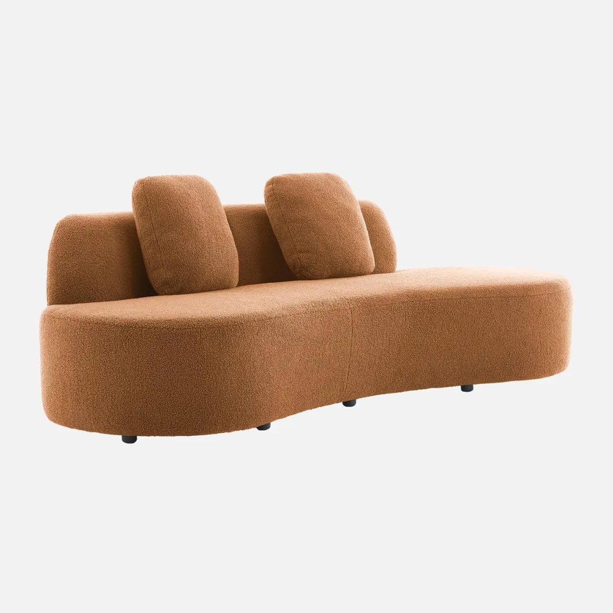 sweeek Divano virgola organico in bouclé, 3 posti