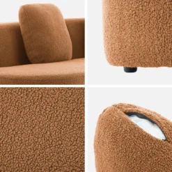 sweeek Divano virgola organico in bouclé, 3 posti