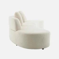 sweeek Divano virgola organico in tessuto bouclé, 5 posti