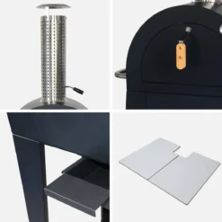 sweeek Forno per pizza da esterno a carbonella con ruote