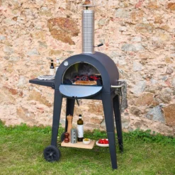 sweeek Forno per pizza da esterno a carbonella con ruote