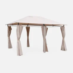 sweeek Gazebo da giardino per eventi in alluminio con tende scorrevoli, 3x4m