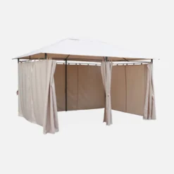sweeek Gazebo da giardino per eventi in alluminio con tende scorrevoli, 3x4m