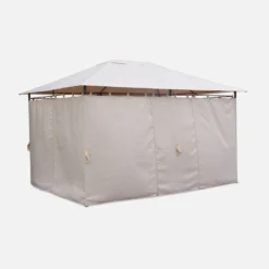 Gazebo da giardino per eventi in alluminio con tende scorrevoli, 3x4m