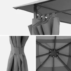 sweeek Gazebo da giardino per eventi in alluminio con tende scorrevoli, 3x4m