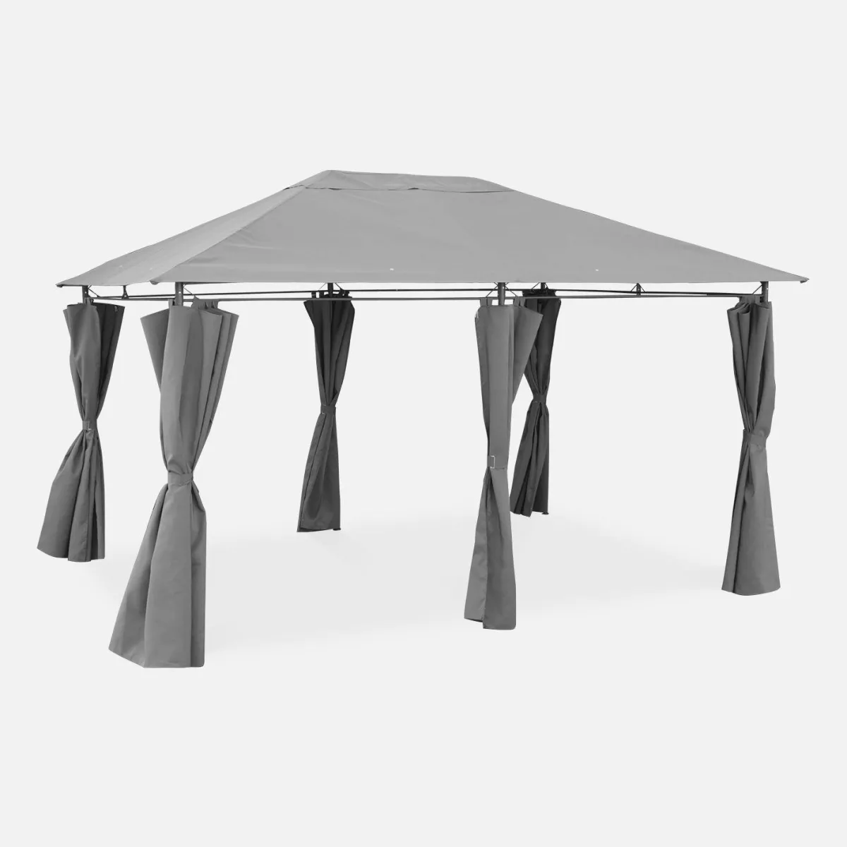 sweeek Gazebo da giardino per eventi in alluminio con tende scorrevoli, 3x4m