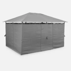 sweeek Gazebo da giardino per eventi in alluminio con tende scorrevoli, 3x4m