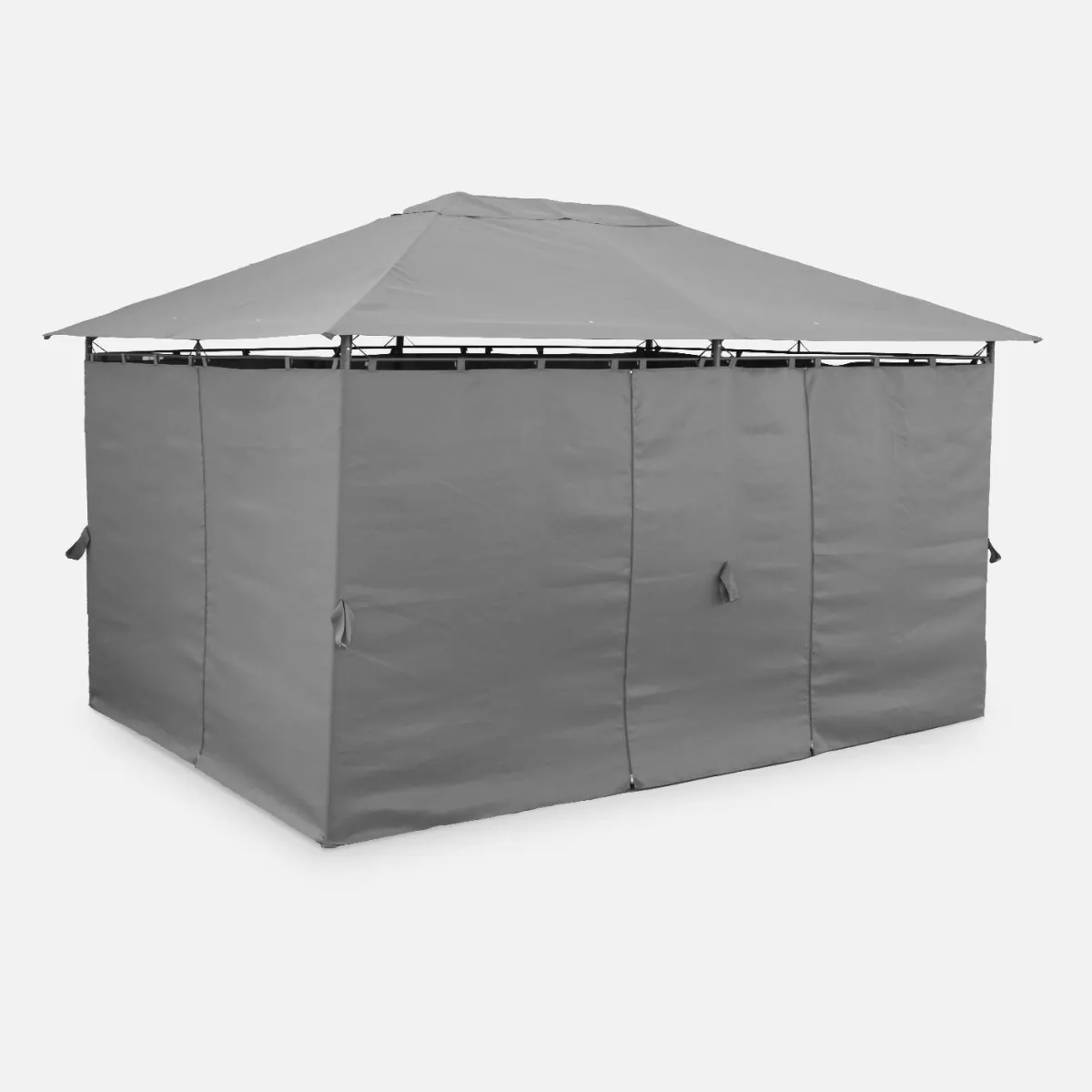 sweeek Gazebo da giardino per eventi in alluminio con tende scorrevoli, 3x4m