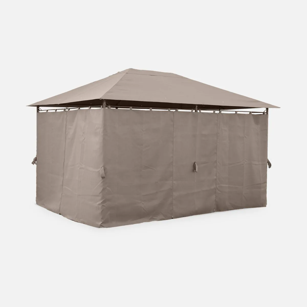 sweeek Gazebo da giardino per eventi in alluminio con tende scorrevoli, 3x4m