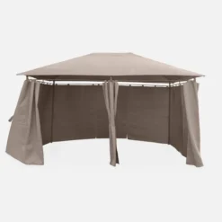 sweeek Gazebo da giardino per eventi in alluminio con tende scorrevoli, 3x4m