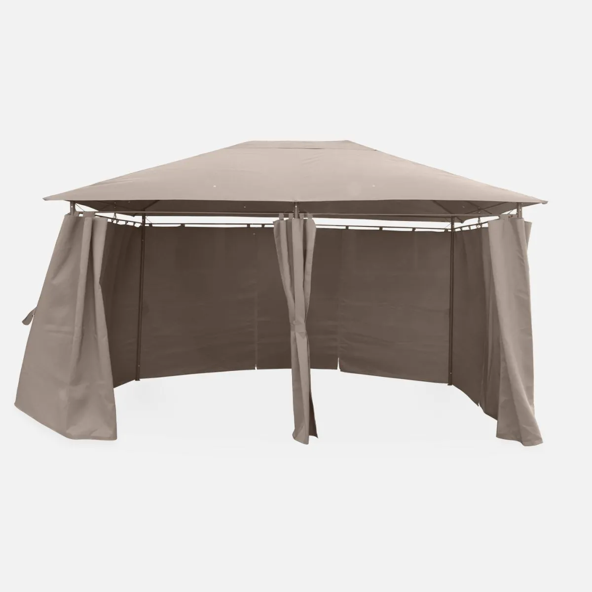 sweeek Gazebo da giardino per eventi in alluminio con tende scorrevoli, 3x4m