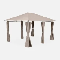 sweeek Gazebo da giardino per eventi in alluminio con tende scorrevoli, 3x4m