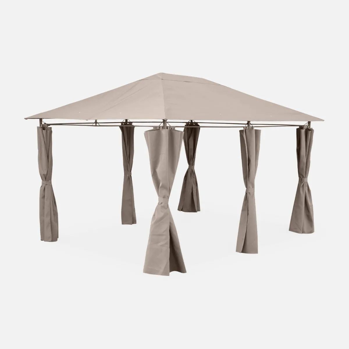 sweeek Gazebo da giardino per eventi in alluminio con tende scorrevoli, 3x4m