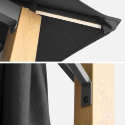 sweeek Gazebo da giardino 3x4m in alluminio effetto legno con tende e LED