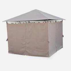 sweeek Gazebo da giardino 3x3m struttura in alluminio con tende scorrevoli