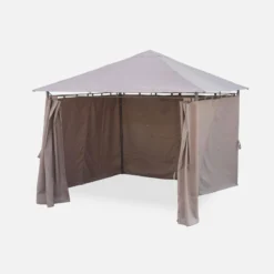 sweeek Gazebo da giardino 3x3m struttura in alluminio con tende scorrevoli