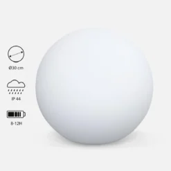 Lampada a sfera LED luce bianca con batteria ricaricabile
