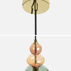 Lampada a sospensione in vetro, Ø15cm
