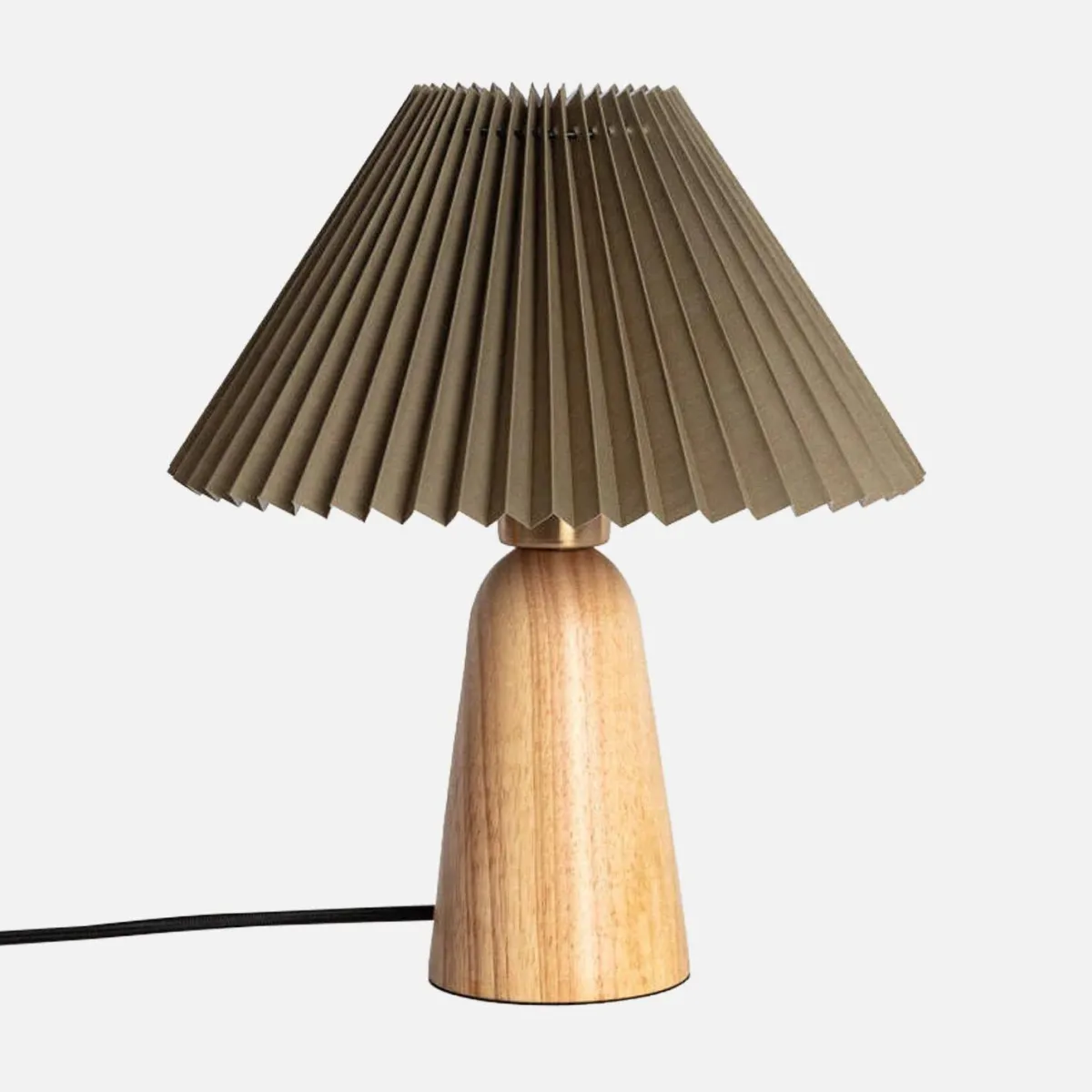 sweeek Lampada da tavolo da interno in legno e tessuto, Ø 10,5 cm