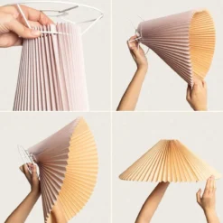 sweeek Lampada da tavolo da interno in legno e tessuto, Ø 10,5 cm
