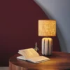 sweeek Lampada da tavolo in ceramica per interni con effetto rattan, 41cm