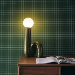 sweeek Lampada da tavolo in design organico ceramica smaltata, 45cm