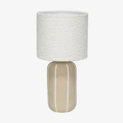 sweeek Lampada da tavolo interna in ceramica con paralume bouclé, 41cm