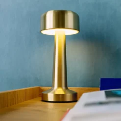 sweeek Lampada da tavolo interna LED metallo dorato, 9cm