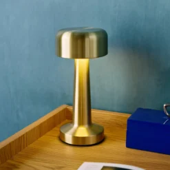 sweeek Lampada da tavolo interna LED metallo dorato, 9cm