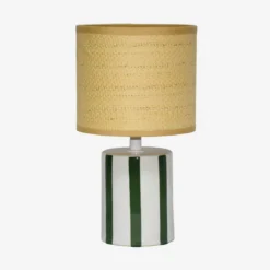sweeek Lampada da tavolo interno ceramica paralume effetto rattan, 28cm