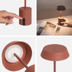 sweeek Lampada da tavolo LED per interno ed esterno in metallo, Ø 10,8 cm