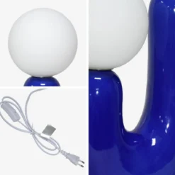 Lampada da tavolo organica ceramica e vetro, 31cm