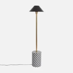 sweeek Lampada da terra per interno in metallo con base a scacchi, Ø31cm
