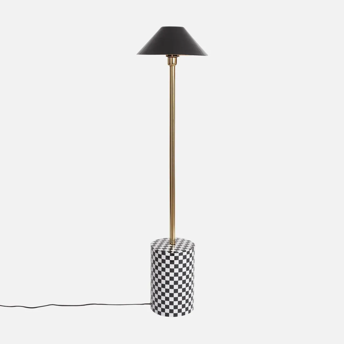 sweeek Lampada da terra per interno in metallo con base a scacchi, Ø31cm